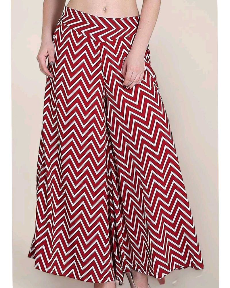 Maroon &amp; White Chevron Palazzo