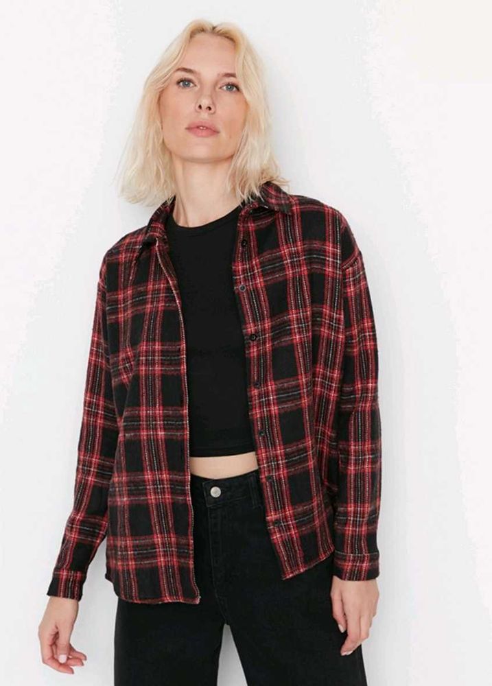 buy 1 get one free on shirts Red &amp; Black Plaid Sh