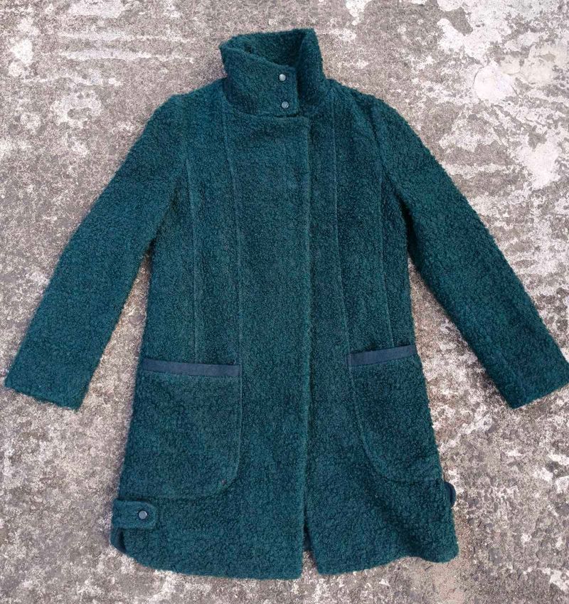 Cozy Teal Textured Coat