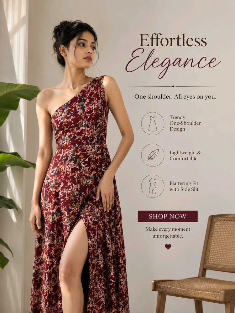 Elegant One-Shoulder Floral Maxi Dress