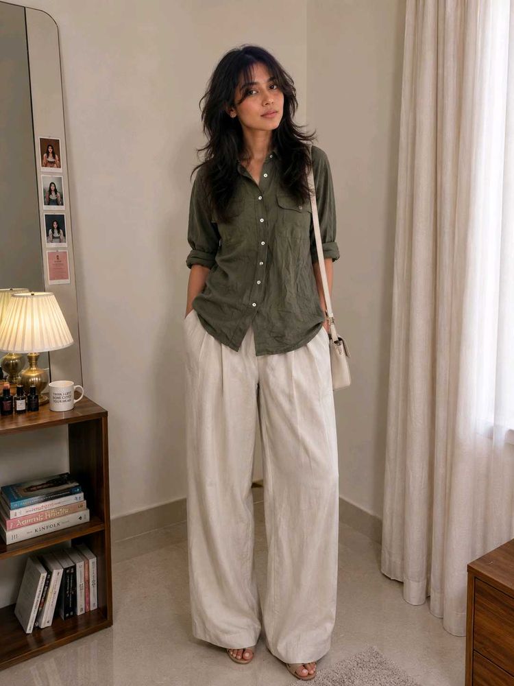 Co-ord Women's Wide Leg Pants and shirt