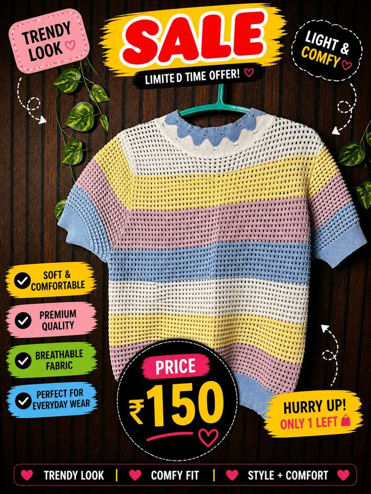Colorful Striped Knit Top