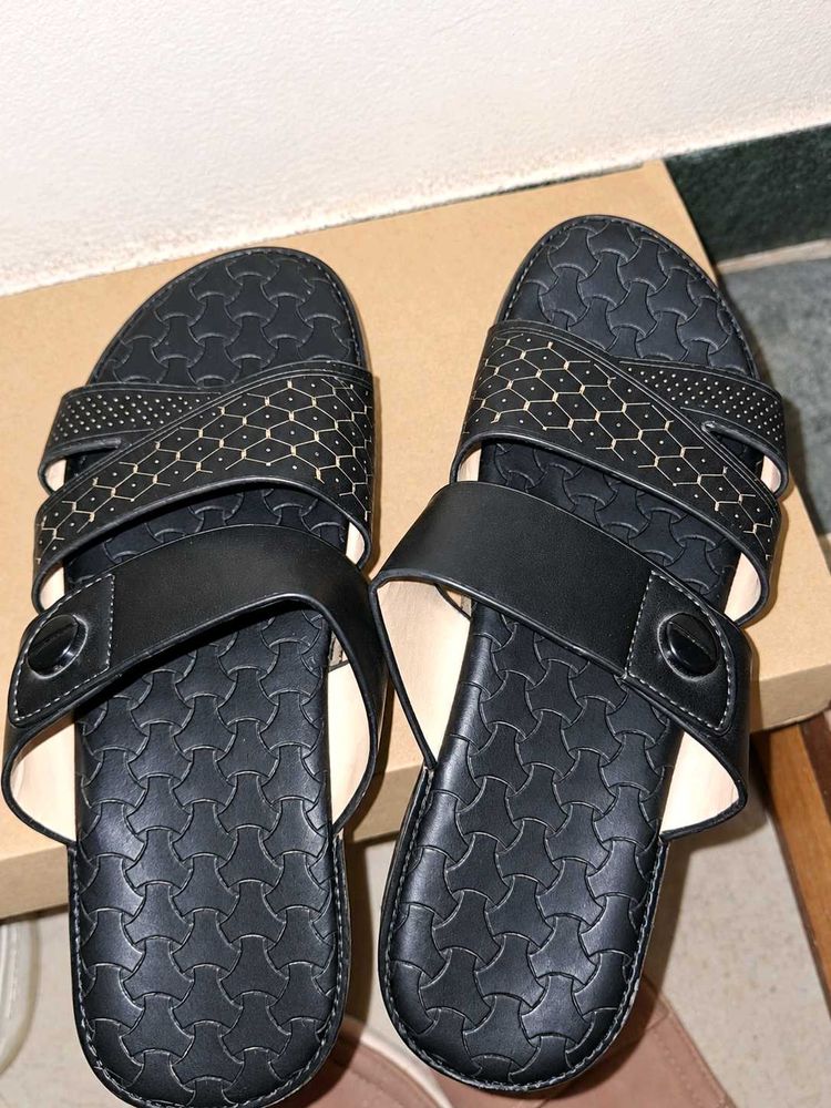 Stylish Black Slip-On Sandals