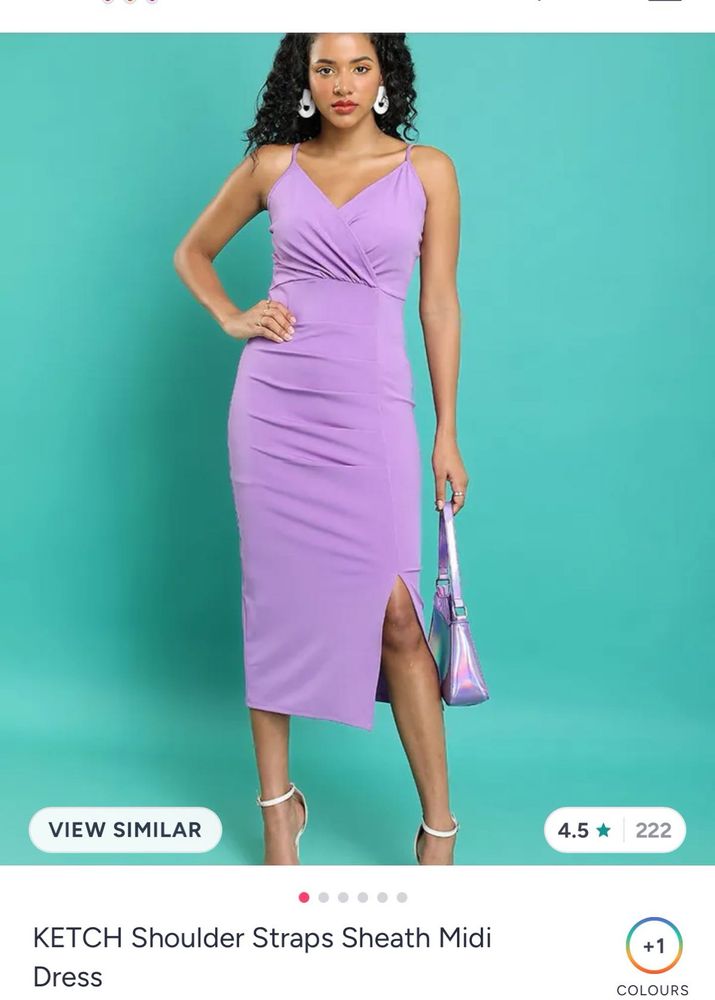Elegant Purple Ruched Bodycon Dress