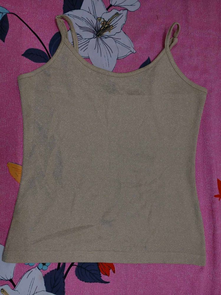 Tops | Sparkly Spaghetti Strap Tank Top | Freeup