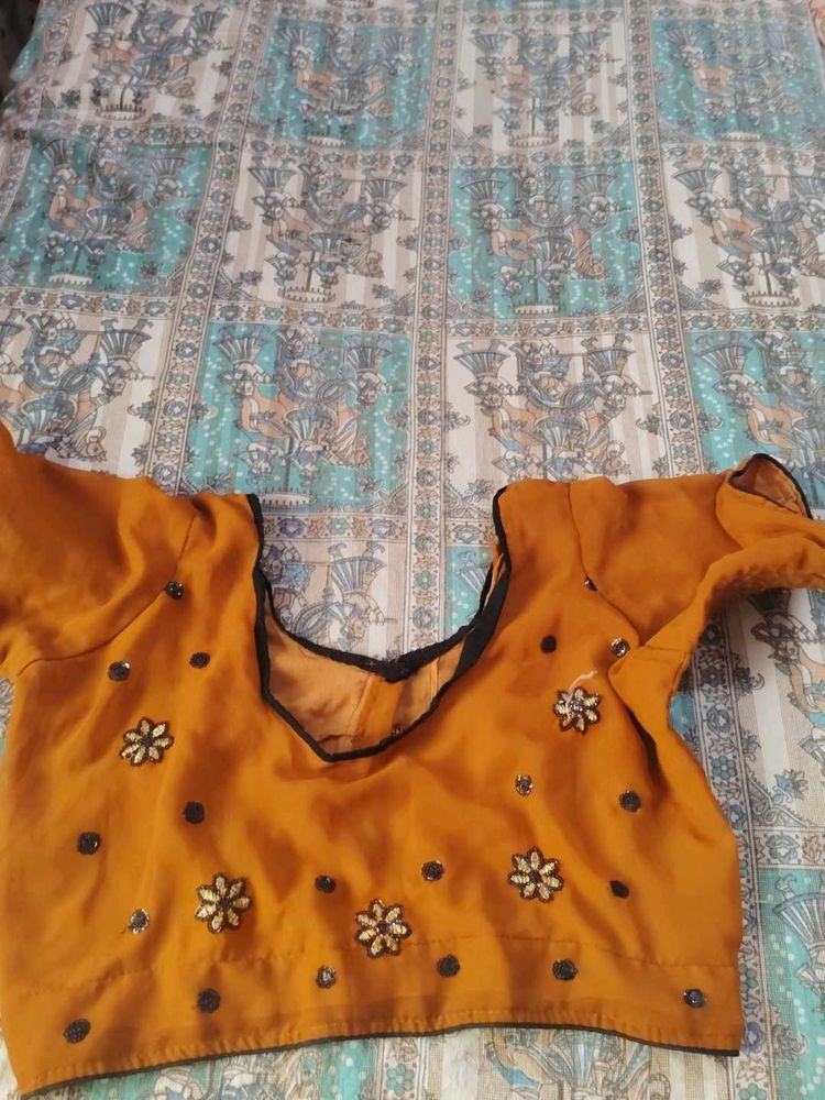 Embellished Orange Blouse