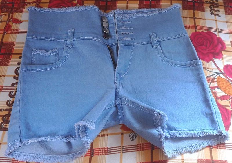 High-Waisted Denim Shorts