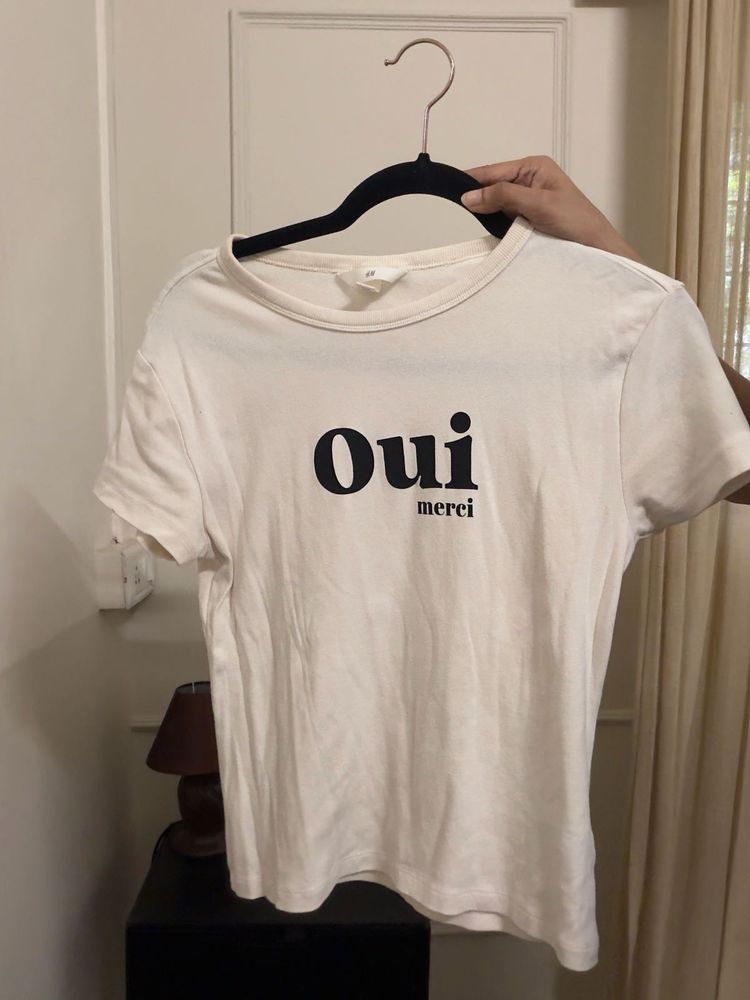 H&amp;M T-shirt 'Oui Merci'