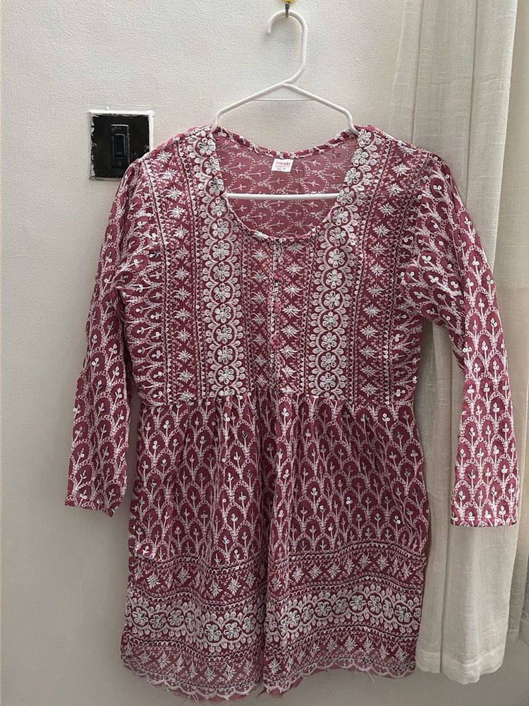 Embroidered Sequin Short Kurti