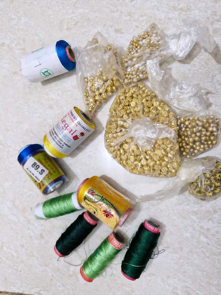 Embroidery Thread &amp; Beads Set