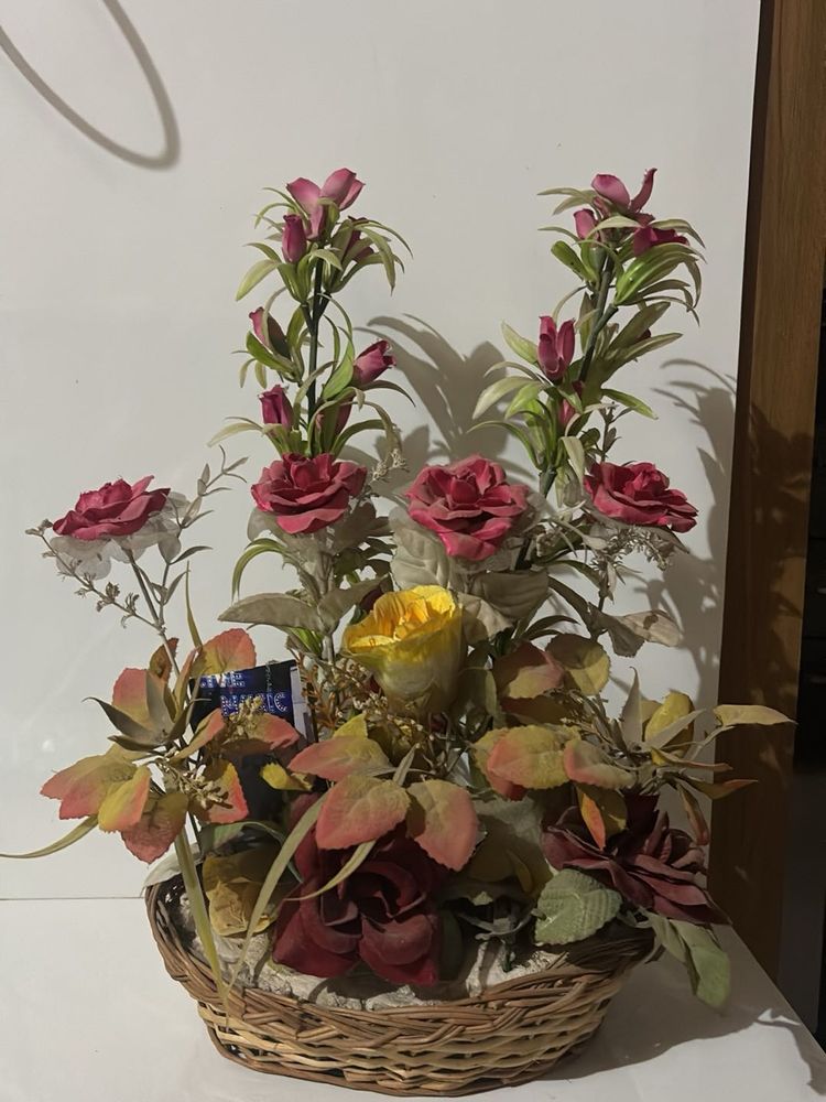 Artificial Flower Arrangement Basket