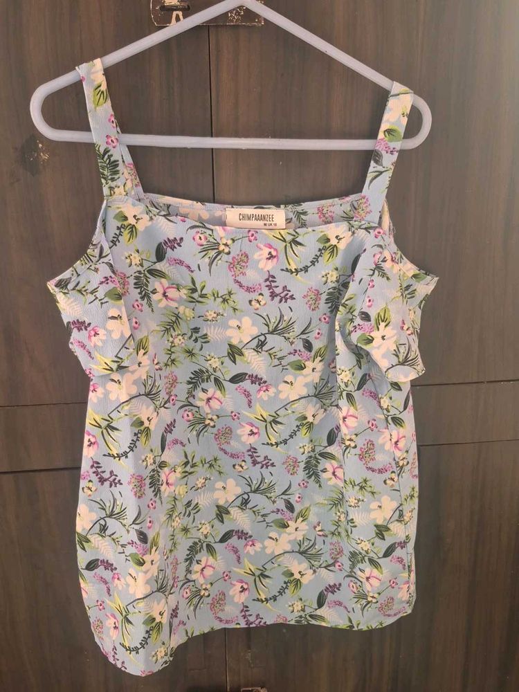Chic Floral Cold Shoulder Top
