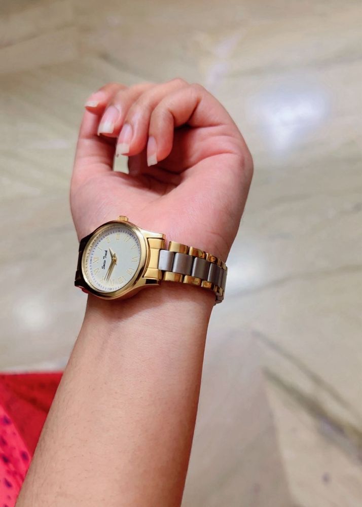 Elegant Gold and Silver Tone Watch