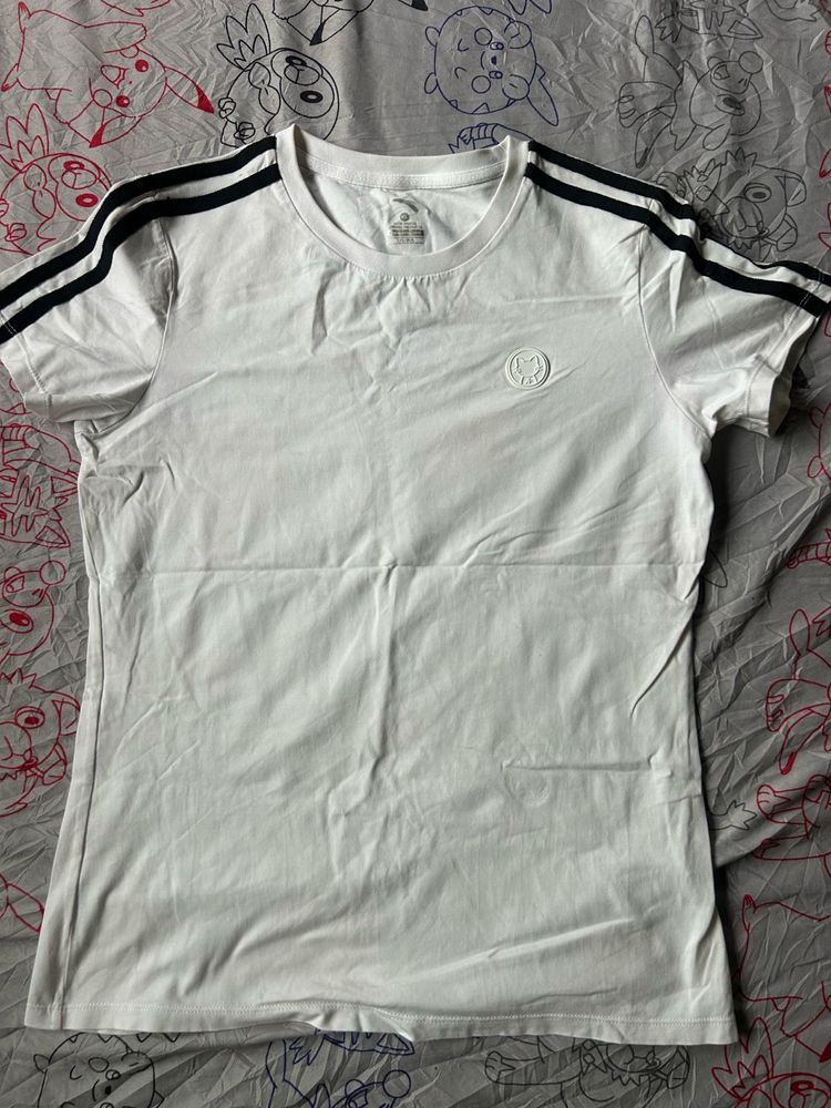 White T-Shirt with Black Stripes