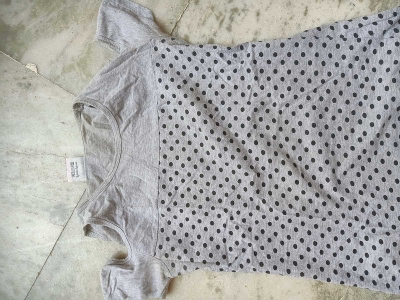 Grey Polka Dot T-Shirt