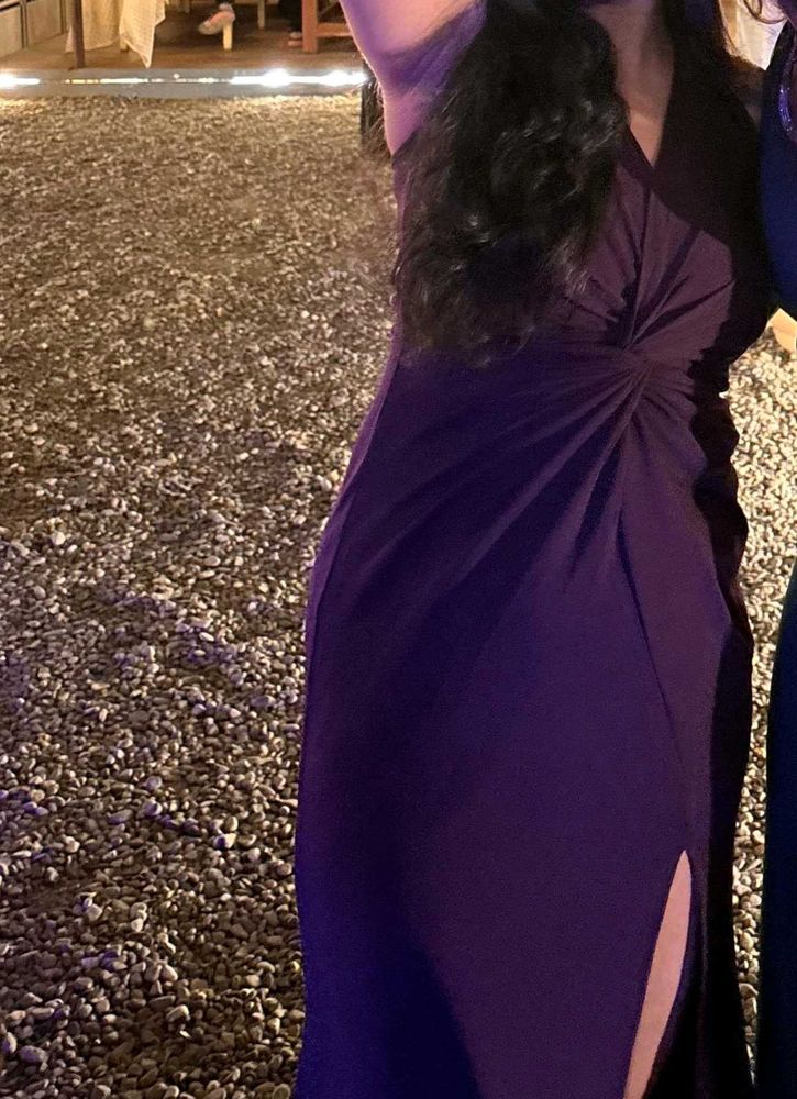 Elegant Purple Ruched Maxi Dress
