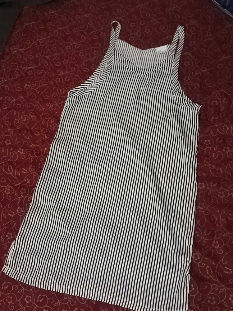 Striped Pinafore Dress