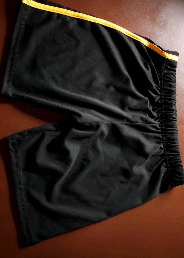 Black Athletic Shorts with orange strips
