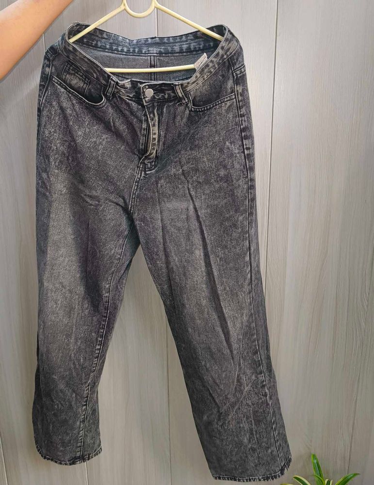 High Wait Charcoal Jeans
