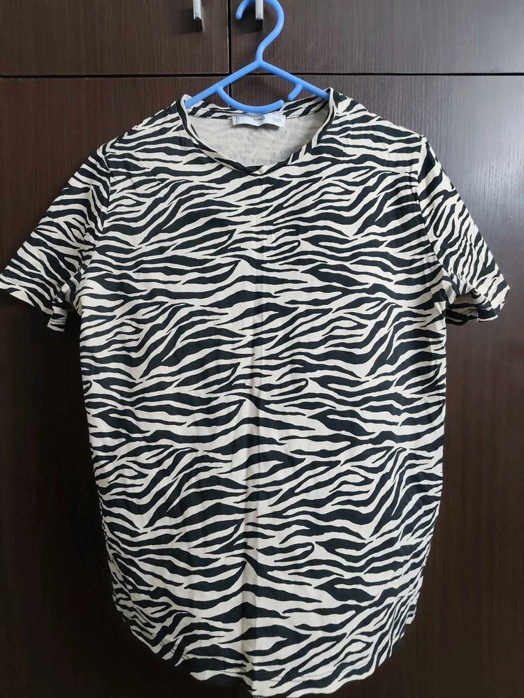 Mango Zebra Print T-Shirt