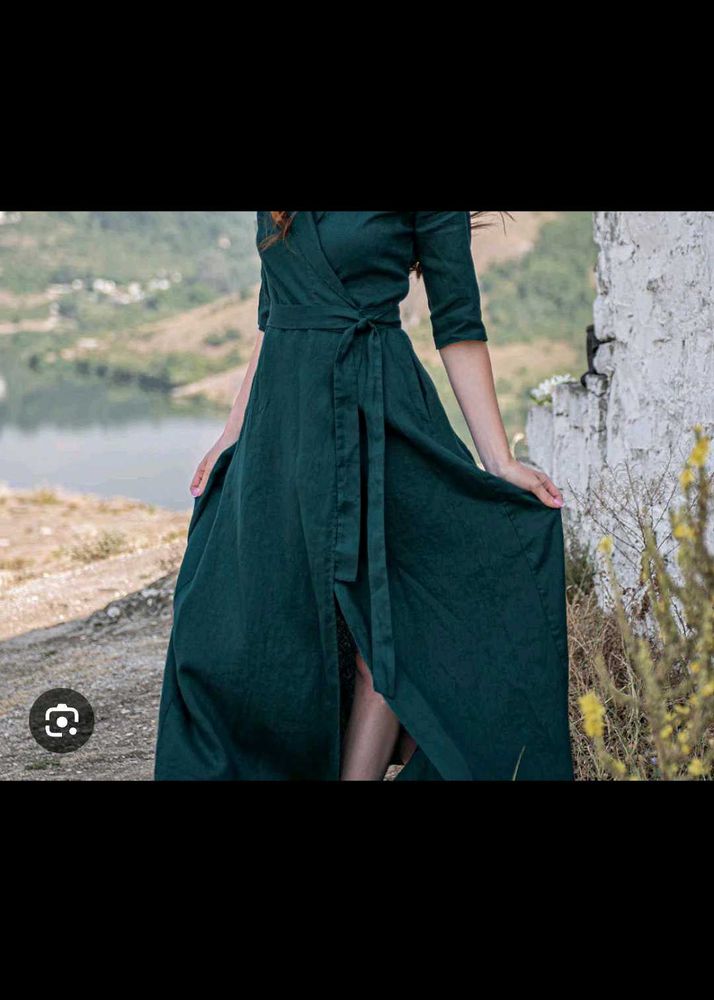 Emerald Green Wrap Dress