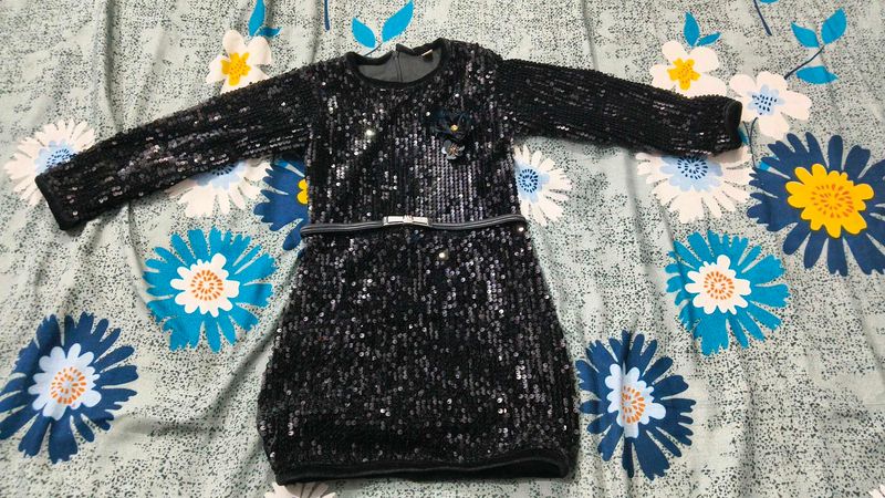Sparkly Black Sequin Party Dress
