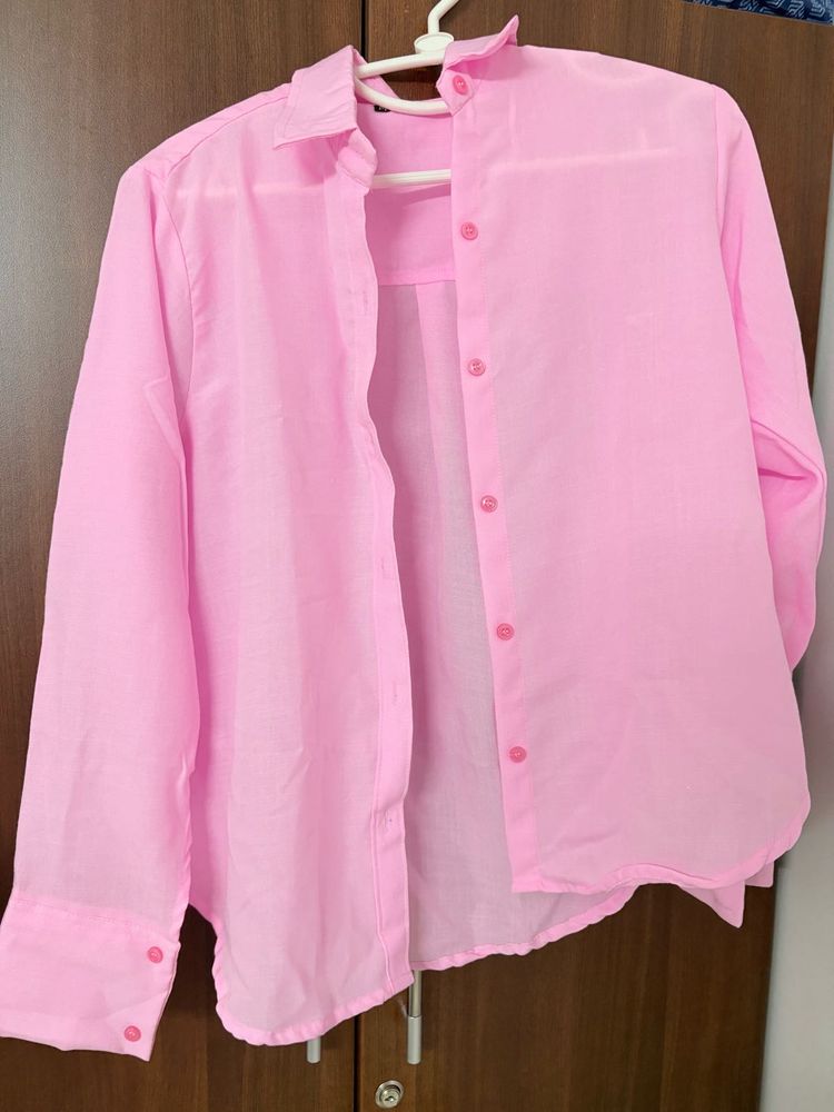 Stylish Pink Oversized Shirt