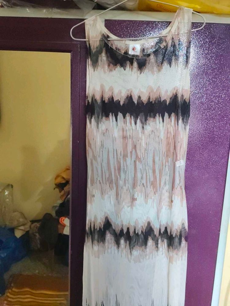 Abstract Print Sleeveless Dress