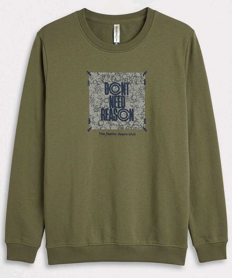 Men's Olive Green Graphic Sweatshirt