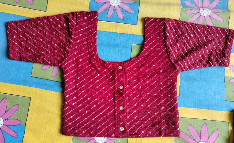 Maroon Sequins Blouse