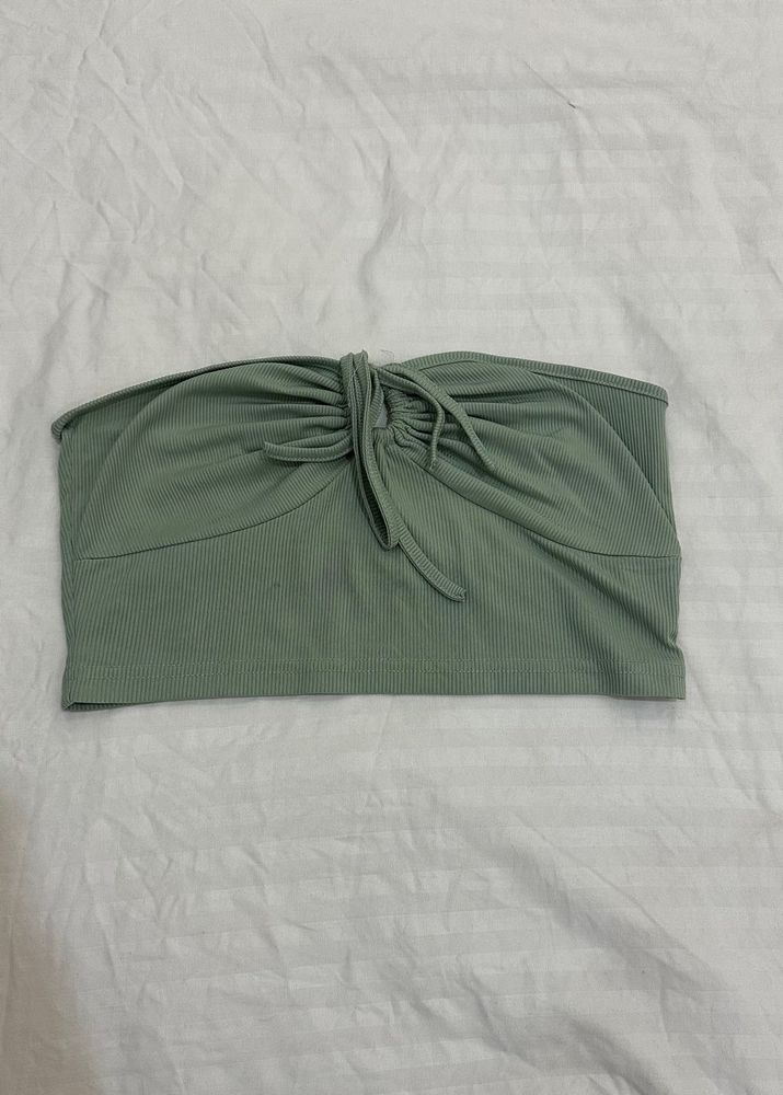Sage Green Ruched Tube Top