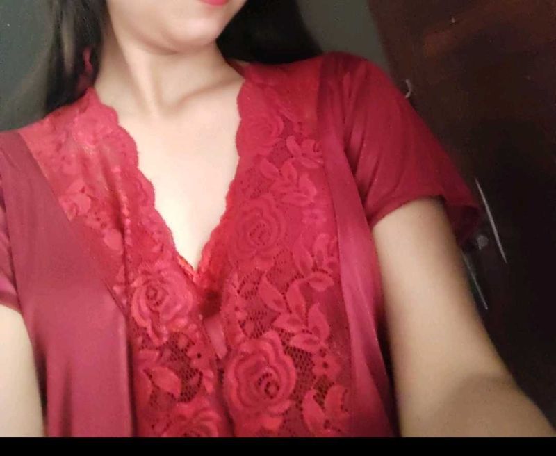 Elegant Red Lace Nightgown