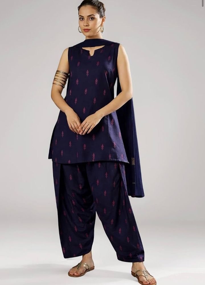 Women's Printed Rayon Kurta Set with Farshi Salwar
