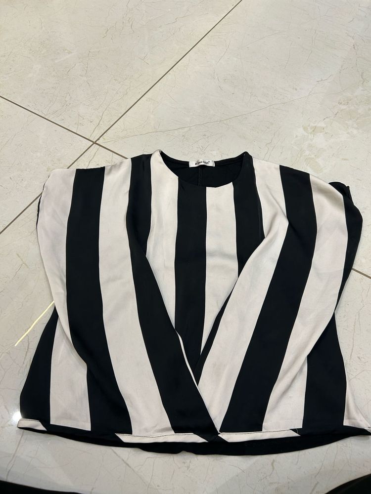 Striped Black and White Top