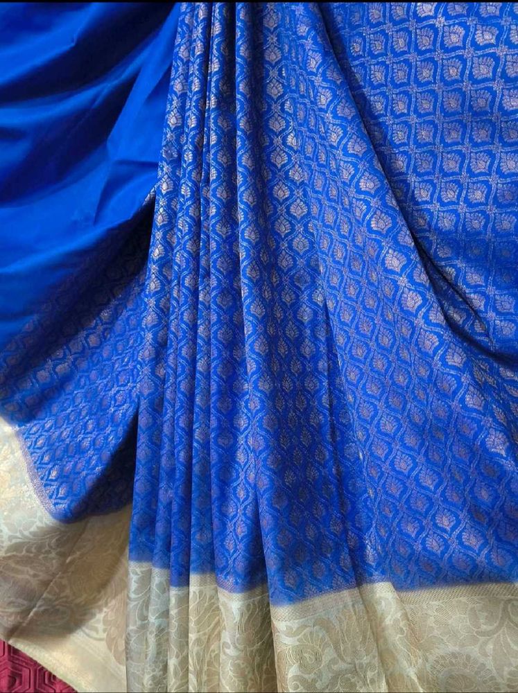Elegant Blue Banarasi Silk Saree