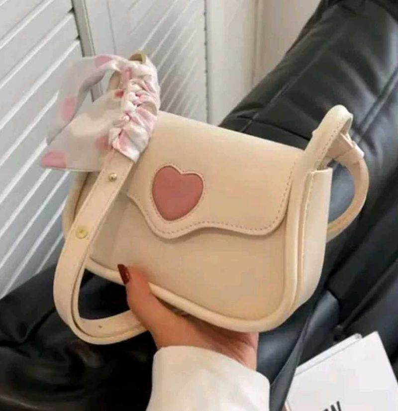 Cute Cream Heart Shoulder Bag