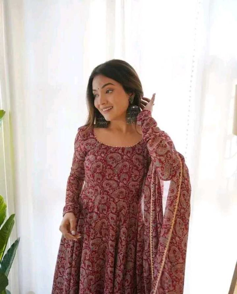 ANARKALI GOWN DUPATTA FROK DRESS