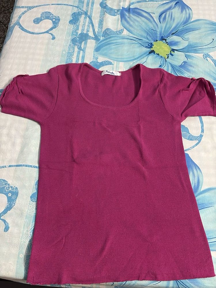 Fuchsia Short Sleeve Top
