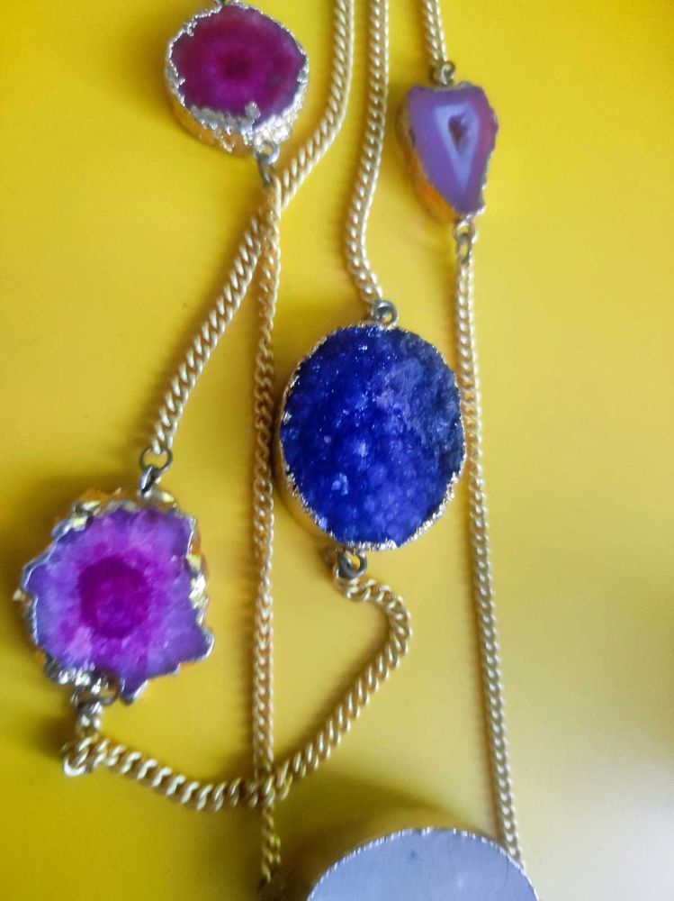 Agate Long Gemstone Necklace