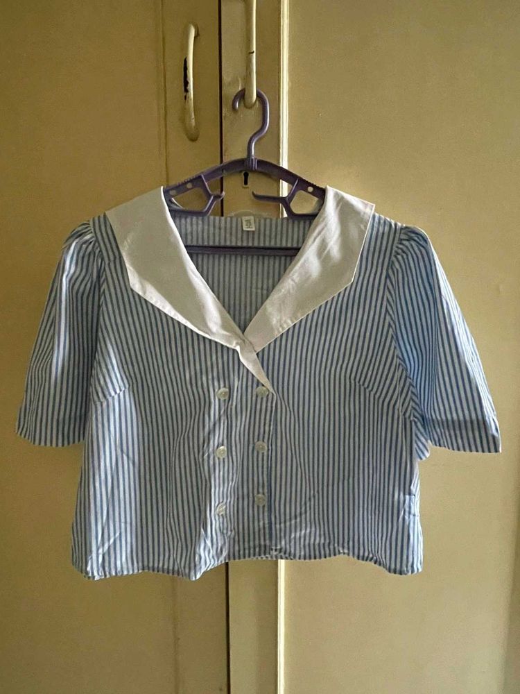 Striped Sailor Collar Top