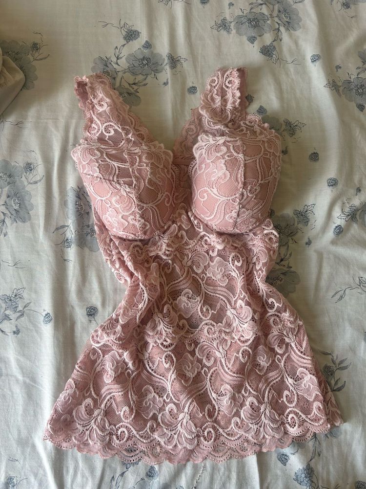 Pink Lace Camisole Slip