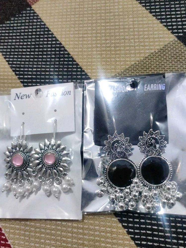 oxidised silver earrings