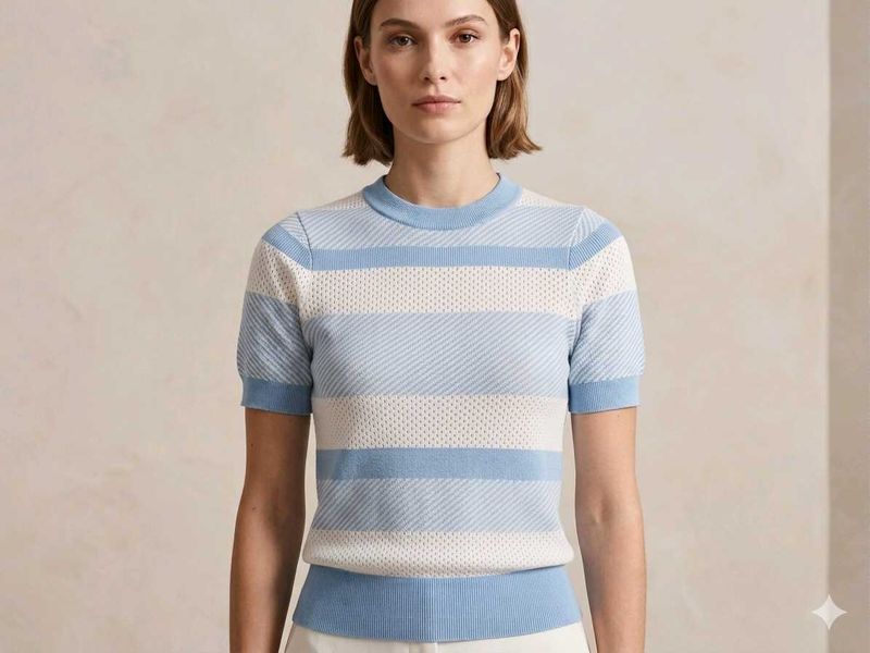 Striped Knit T-Shirt
