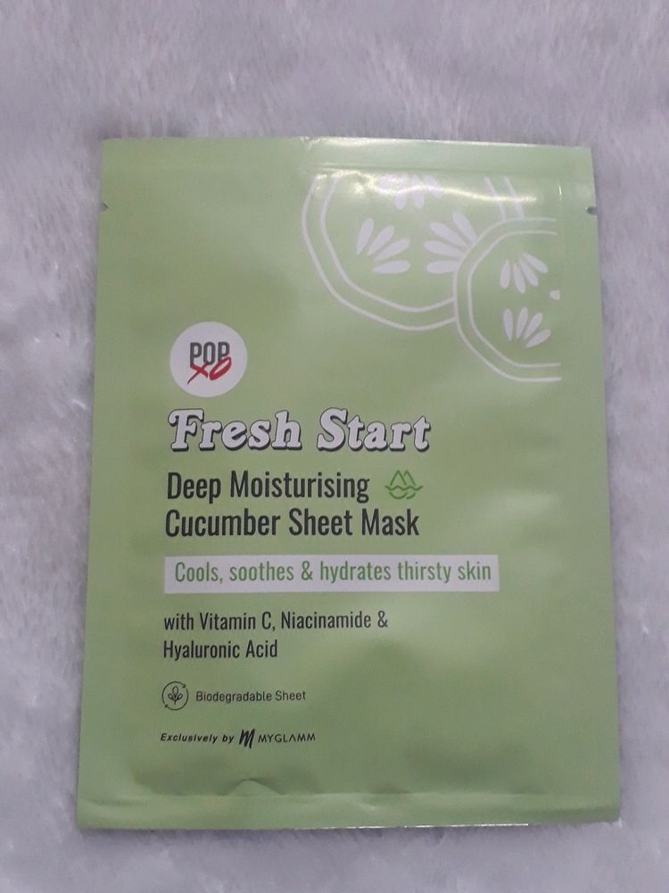 Myglamm Fresh Deep Moisturising Sheet mask With Vitamin C Niacinamide &amp; Hyaluronic Acid