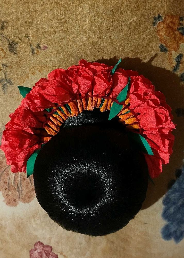 Floral Hair Bun Accessory