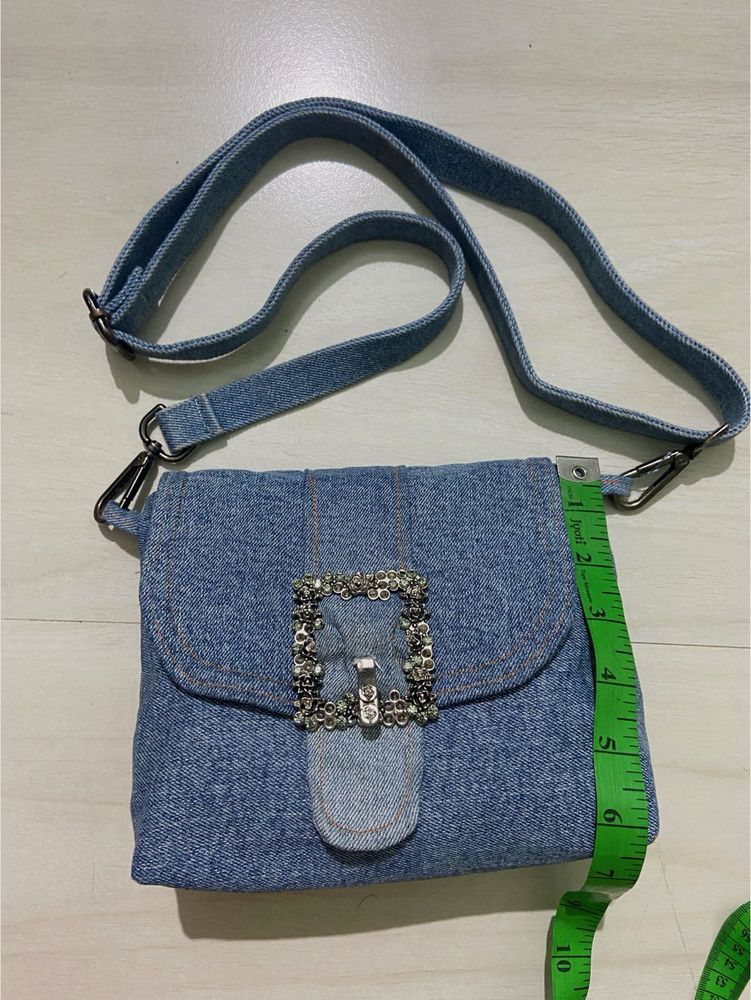 Premium Buckled Denim Shoulder/ Sling Bag
