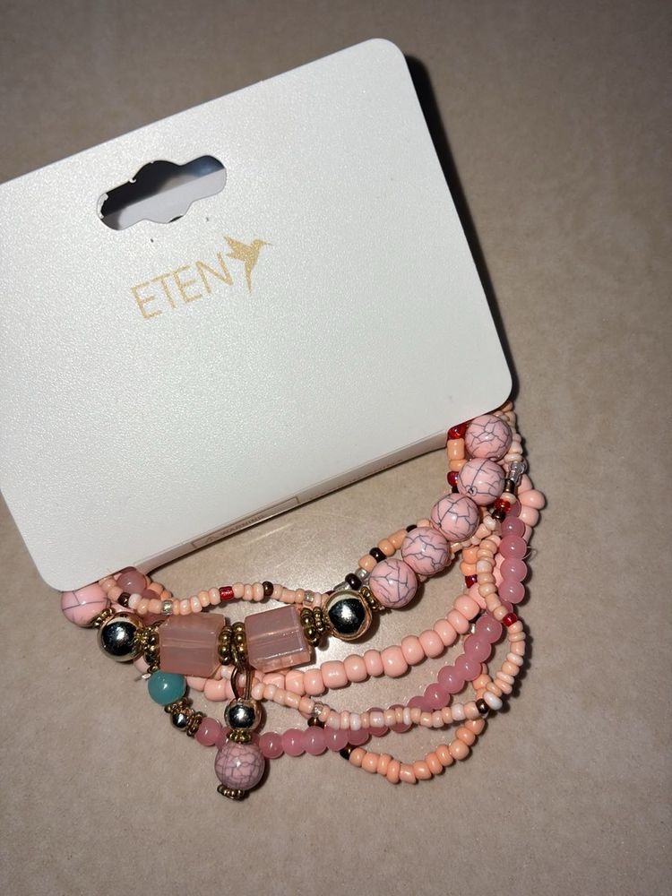 ETEN Pink Beaded Bracelet Set