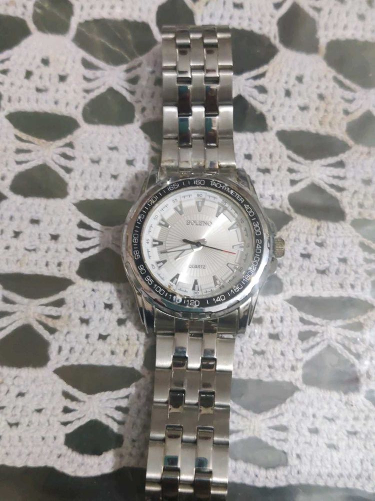 Men's Silver Chronograph Watch