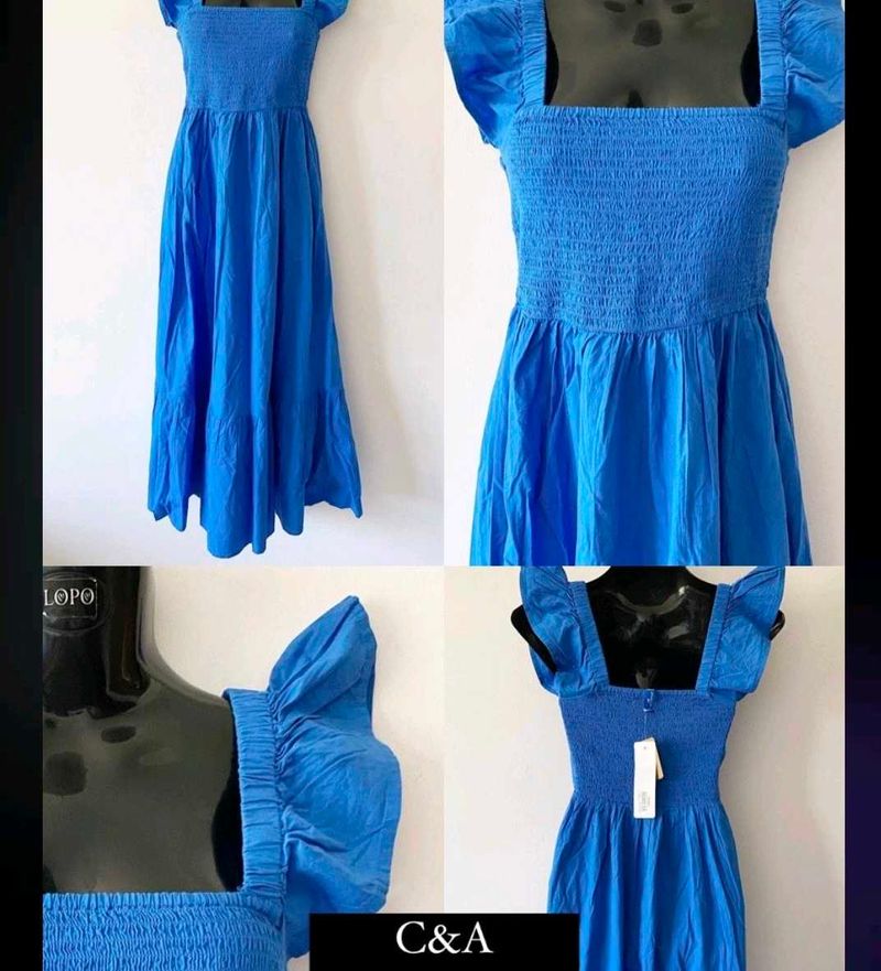 Electric Blue Cotton summer dress