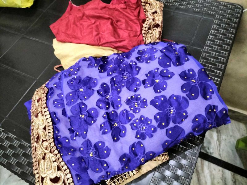Embroidered Blue Lehenga Choli